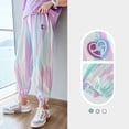 thumbnail image 4 of Odeerbi 4-14 Años Niños Niñas Seda Hielo Pantalones de Chándal Gradiente Workout Athletic Sports Jogger Pantalones Cropped Pantalones Verano Transpirable Loose Joggers, 4 of 9