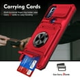 thumbnail image 2 of Dteck Card Holder Case for Motorola Moto G Pure/Moto G Power 2022,Shockproof Silicone + PC Case Ring Stand Heavy Duty Drop Protection Wallet Cover,Red, 2 of 7