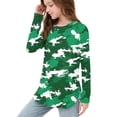 thumbnail image 6 of YUNAFFT Girls Camouflage Long Sleeve T-Shirts with Side Slits Comfort Fit Casual Style 2-12Y, 6 of 6