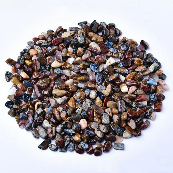 1.1lb/500g Natural Gravel Chips Tumbled Stones, Colourful Crushed Stone for Fish Tank Potted Green Plants Garden Decorative