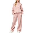 thumbnail image 3 of Women Leopard Print 2‑Piece Outfit Pullover Hooded Sweatshirt Wide Leg Pants Matching Loungewear Pant Set Casual Tracksuit S‑XXXL, 3 of 4