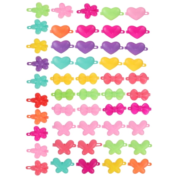 Milisten 50pcs Plastic Colorful Hairpins Decorative Hair Barrettes Hair Accessories
