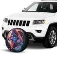thumbnail image 2 of KAKALAD Galaxy Starry Sky Wolf Flowers 06 Spare Tire Cover Universal Vehicle Accessories Buckle Car Tools 14”in, 2 of 6