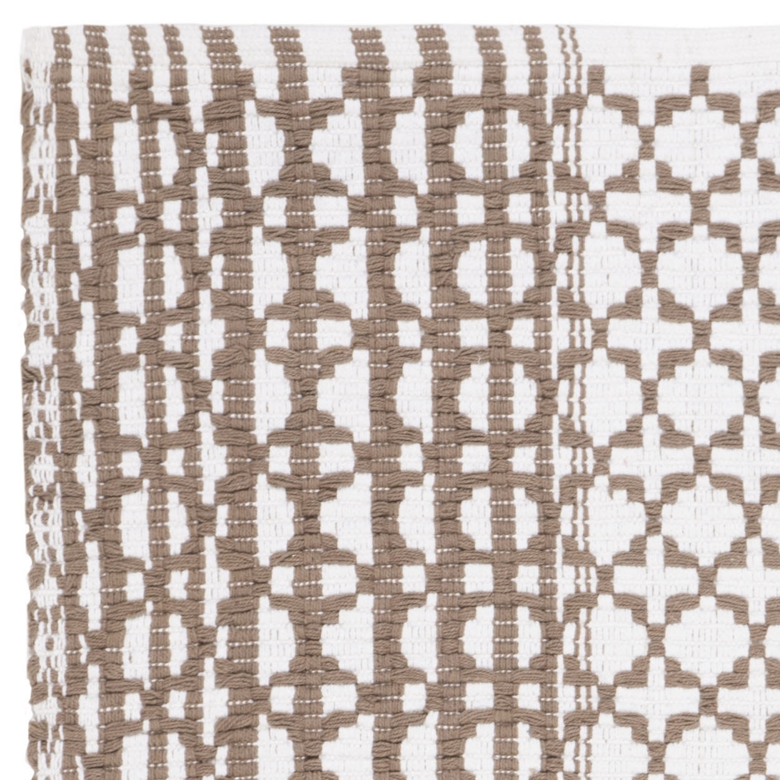SAFAVIEH Montauk Cara Geometric Cotton Area Rug, Taupe/Ivory, 3' x 5'