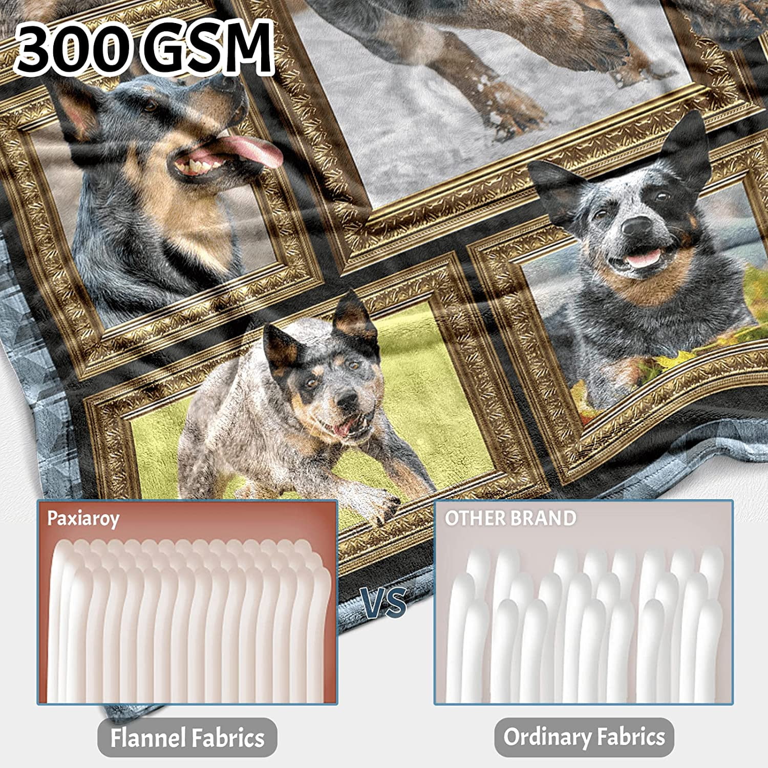 Australian Cattle Dog Blanket, Fleece Throw Blanket for Couch Bed, Soft Cozy Warm Flannel Blankets and Throws for Sofa Living Room, Gifts for Dog Lovers, 60" x 80" Twin Size