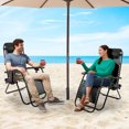 thumbnail image 7 of FlexWave Zero Gravity Outdoor Reclining Lounge Chair with Headrest & Cup Holder – Foldable Lawn, Poolside, Beach, Camping Chair (1 Pack), 7 of 7