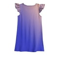 thumbnail image 4 of gljltg Toddler Girls Solid Dress with Smocking Girls Casual Round Neck Sleeveless Dress, 4 of 4