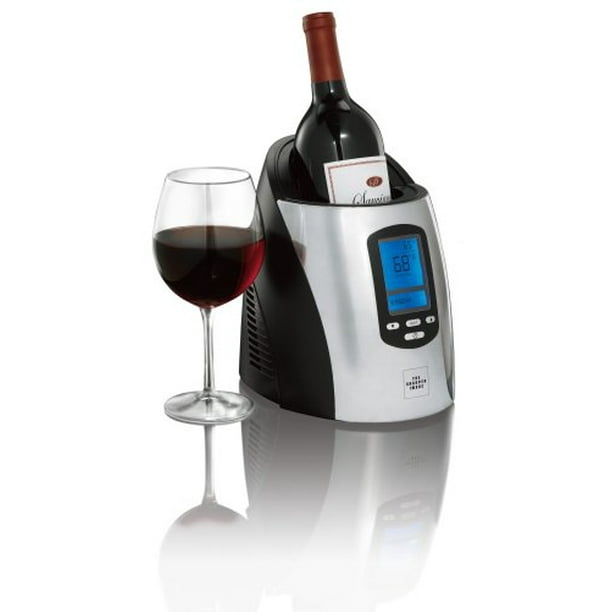 The Sharper Image KPW400 Single Wine Chiller, Black