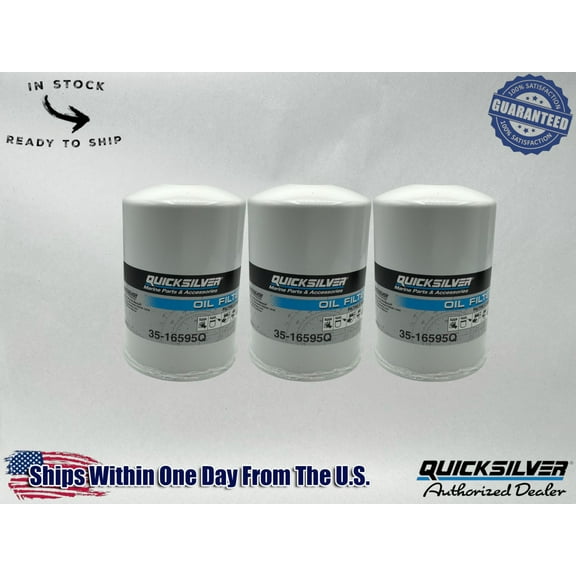 Quicksilver Genuine OEM Authentic Oil Filters 35-16595Q 3 Pack