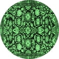 thumbnail image 1 of Ahgly Company Indoor Round Persian Emerald Green Traditional Area Rugs, 3' Round, 1 of 4