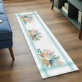 thumbnail image 4 of Aqua Coastal Area Rugs Collection 2'x6', Nautical Seashells Coral Leaves Stripes Non Slip Indoor Rectangle Throw Runner Rug Floor Mat Carpet for Living Room Dining Table Bedroom Nursery, 4 of 9