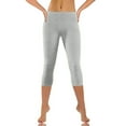 thumbnail image 2 of GEWSEY Women's Lightweight Soft Capri Leggings Crop Leggings 3/4 Stretch Yoga Pants (Grey, XL), 2 of 6