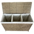 thumbnail image 3 of America Basket  Company Woven Seagrass Lined 3-section Full-load Hamper, 3 of 4