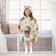 thumbnail image 7 of Wearable Blanket with Sleeves and Pocket Oversized Hooded Sweatshirt 3-14 YR Retro Santa Claus and Reindeer S, 7 of 7