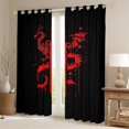 thumbnail image 2 of Feelyou cartoon Western Dragon Blackout Curtains Set of 2 (52x84 Each), Red Watercolor Animal Window Curtains, Teens Kids Boys Girls Curtains and Drapes, Curtains and Drapes Decor, 2 of 6