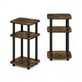 thumbnail image 5 of Furinno JUST 3-Tier Turn-N-Tube Curve End Table in Side Table Amber Pine/Black, 5 of 6