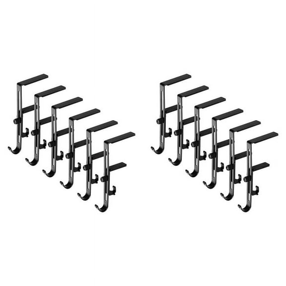 12 Pieces Christmas Stocking Holders for - Adjustable Christmas Metal Hooks Garland Hanger for Christmas Stocking,12 x Hooks,Black