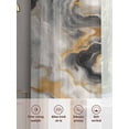 thumbnail image 5 of Grey Ombre Marble Sheer Curtains 45 Inch Length 2 Panels Set, Abstract Modern Art Luxury Voile Window Treatment Rod Pocket Small Kitchen Curtains Drapes for Bedroom 52"x45"x2, 5 of 7