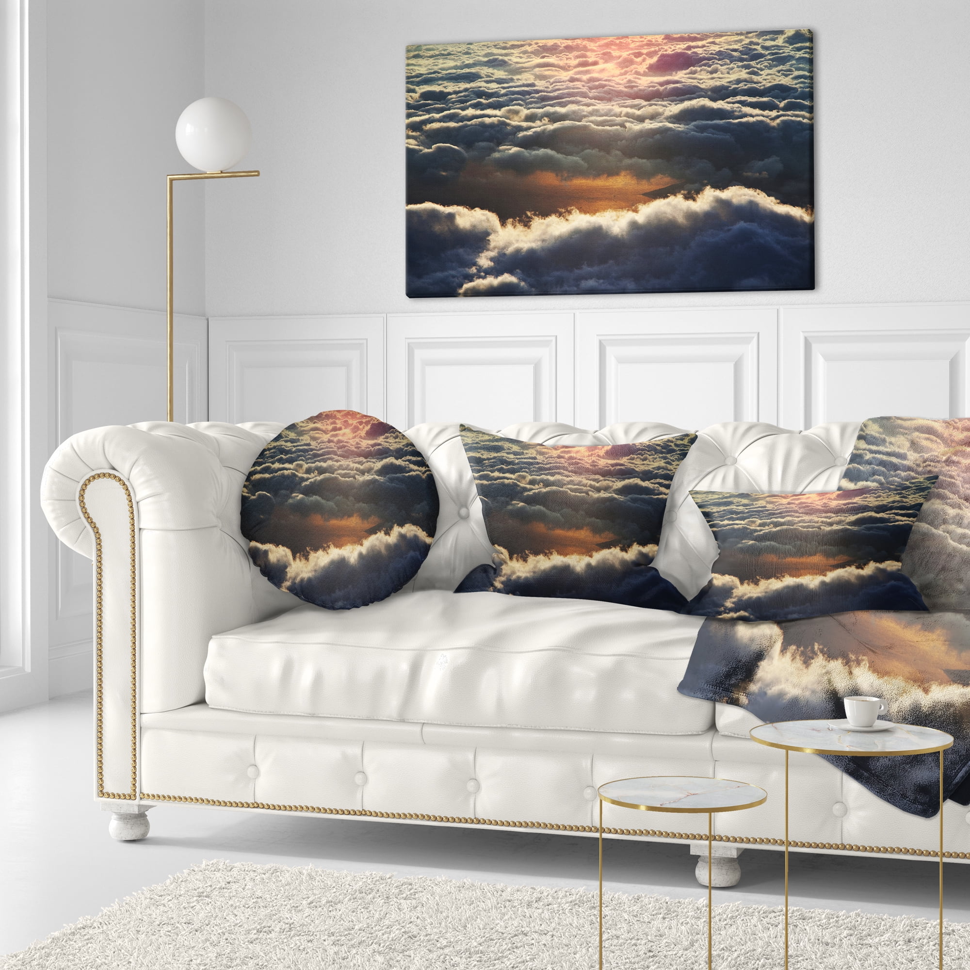 Designart 12" x 20" Floral Polyester Throw Pillow