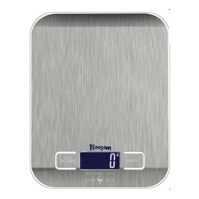Bascula Bloosom Digital Para Cocina Acero Inoxidable 5 Kg/1g Lcd Plateado