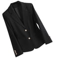 thumbnail image 2 of Tidyack,Ladies Lapel Button Suit Jacket, Solid Color, Slim Fit + Versatile Design, For Office/Travel, Professional Wear, 100% Polyester, Casual/Elegant, Business Casual, Workwear Ensemble, 2 of 7