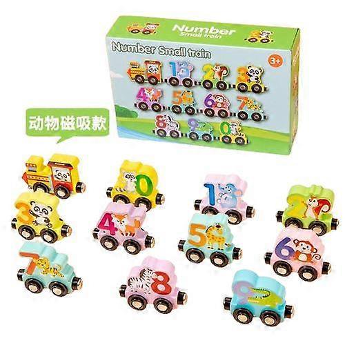 Magnetic Wooden Numbers Train Toys Set for Kids,Magnetic Number Alphabet Toys
