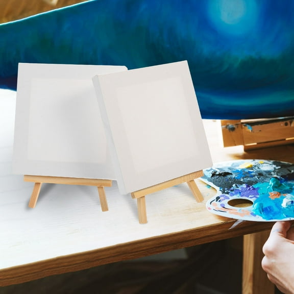 Raindrops  5 Sets Mini Canvases for Painting Picture Display Stands Art Easels Child