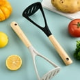 thumbnail image 6 of Miyuadkai Potato Masher Potato Press Black, 2 in 1 Wooden Potato Masher & Garlic Heat Kitchen Gadget for Easy Mashing And, 1*Potato Press, 6 of 9