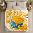 thumbnail image 5 of Whimsical Macaroni Cheese Splash Playful Comfort Food Illustration, Playful Food Art Scene, Warm Flannel Blanket for Living Room and Reading Nook, Art Lovers Friendship Gift, Playful Home Decor, 5 of 9