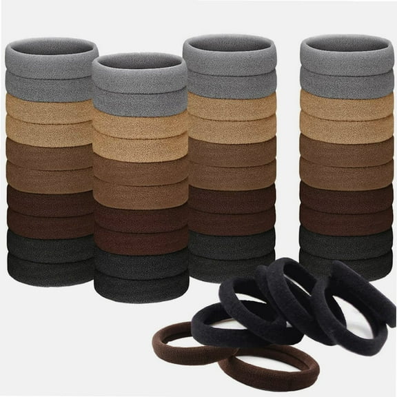 100 PCS Hair Bands Hair ties for Women Girls, Seamless Hair Bands Elastic Ponytail Holders Rubber Bands Hair Accessories 1.58 inch (5 Colors)