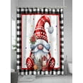 thumbnail image 5 of Fsddascl Christmas Gnomes Shower Curtain Set - 48" x 72" Washable Bathtub Curtain with 12 Hooks, Winter Xmas Poinsettia Snowflake Plaid Waterproof Fabric Stall Shower Curtains for Bathroom/Bathtub, 5 of 6