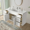 thumbnail image 5 of 54 in. W x 21 in. D x 32.5 in. H Freestanding Bathroom Vanity Cabinet without Top in White, 5 of 6