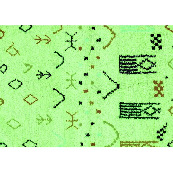 Ahgly Company Indoor Rectangle Solid Green Modern Area Rugs, 6' x 9'