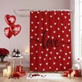 thumbnail image 4 of White Love Shower Curtain, 36" x 72", Heart Valentines Red Waterproof Bathroom Curtain Washable Shower Curtain Set with 12 Hooks, 4 of 9