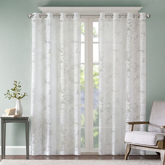 Burnout Window Sheer White 50"x63"