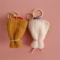 thumbnail image 4 of MOMOJIA Artistic Knitted Floral Bouquet Keychain Handmade Crochet Bouquets Metal Keychain for Backpacks Charm Desk Decoration, 4 of 12