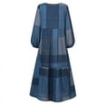 thumbnail image 4 of ZANZEA Women Leisure V-Neck Long Sleeve Plaid Printed Dress with Pockets, 4 of 4