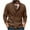 Brown, variant on Herrnalise Men Casual Button Closure Knit Cardigan Stand Collar Double Breasted Long Sleeve Sweater Jacket Brown