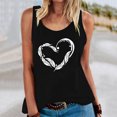 thumbnail image 3 of Gibobby Camiseta sin mangas de verano para mujer, camiseta sin mangas con gráfico de flores , camiseta informal para vacaciones(Negro,XG), 3 of 4