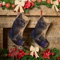 thumbnail image 6 of Lsque Purple Flower Lazy Cat Pattern 18 Inch Christmas Stockings, Festive Holiday Stocking for Christmas Decorations Holiday Decor, 6 of 8