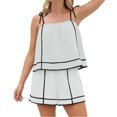 thumbnail image 3 of Spaghetti Strap Women 2 Piece Sets Tank Tops Camisole and High Waist Shorts, 3 of 6