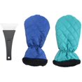 thumbnail image 5 of Snow Shovel Ice Scraper Mitt Waterproof Snow Remover Glove Windshield Warm Padded Glove for Car Window Blue, 5 of 5