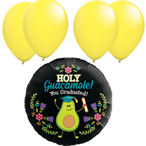 LoonBalloon Graduation Holy Guacamole Balloon Standard Size Premium Foil Graduation Theme Balloon Set with 4 pcs Latex
