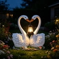 thumbnail image 4 of Solar Swan Couple Garden Statue, Romantic Heart Shape LED Light, Waterproof Resin Outdoor Decor Sculpture, Night Light for Yard, Patio, 1 Count, 4 of 8