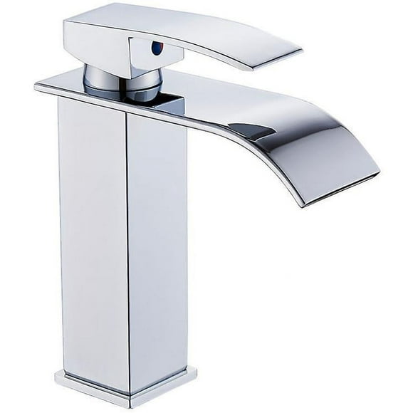Dww-robinet De Lavabo De Salle De Bain Cascade Great Bay Poigne Unique En Acier Inoxydable 1 Trou