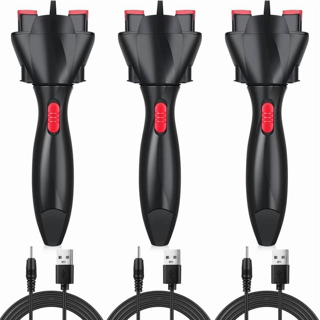 Juego de 3 Piezas Máquina Trenzadora Eléctrica Automática, Rizador Pelo para Peinar Tú Mismo, Automática Mujeres y Niñas