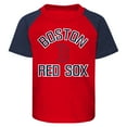 thumbnail image 2 of Infant Red/Heather Gray Boston Red Sox Ground Out Baller Raglan T-Shirt and Shorts Set, 2 of 3