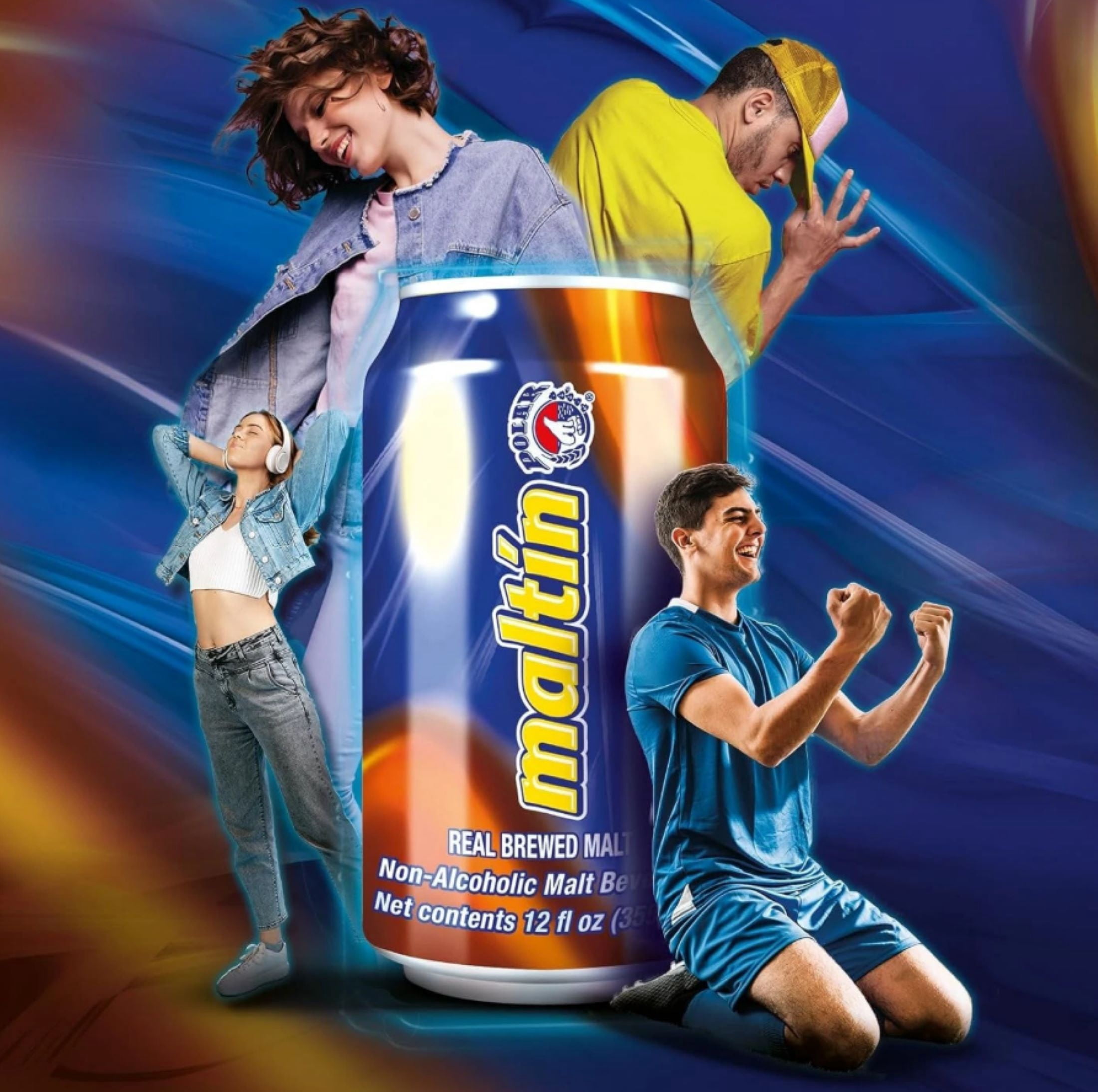 (4 pack) Maltín Non-Alcoholic Malt Beverage, 12 fl oz Cans, 6 Pack