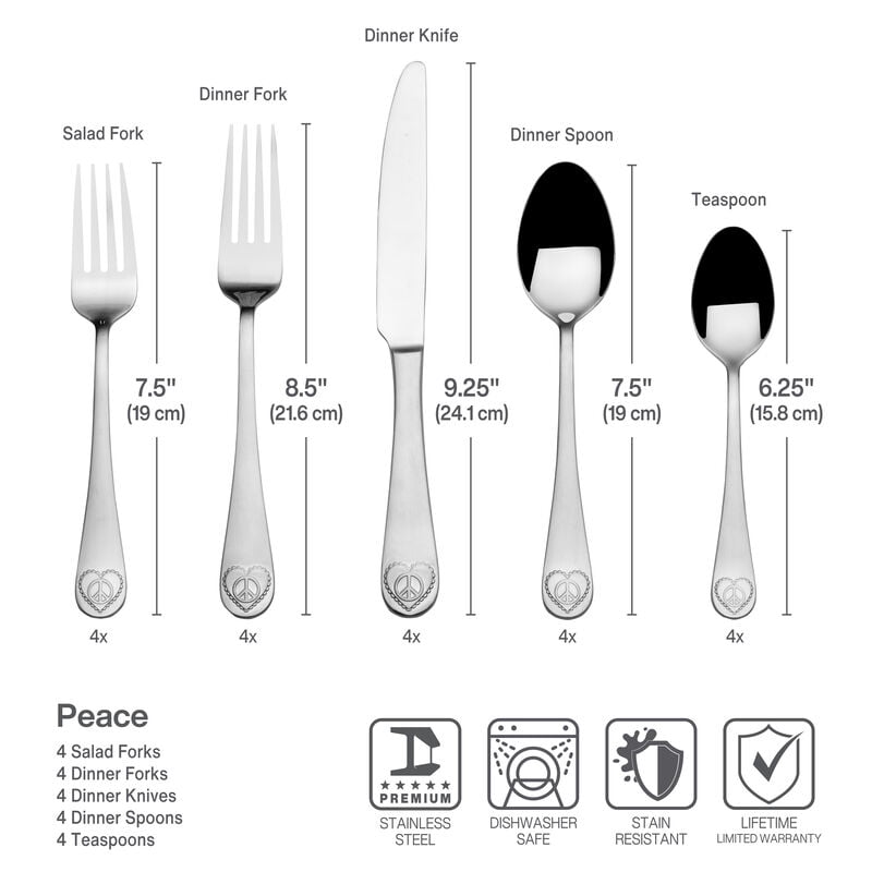 TOWL EVERYDAY 18.0 SS PEACE 20PC SET