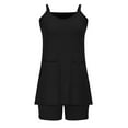 thumbnail image 5 of Htigea Womens Athletic Dress Summer Tennis Workout Sports Sleeveless Mini Romper Dress Clothes with Pockets Today Sales Black,S, 5 of 6
